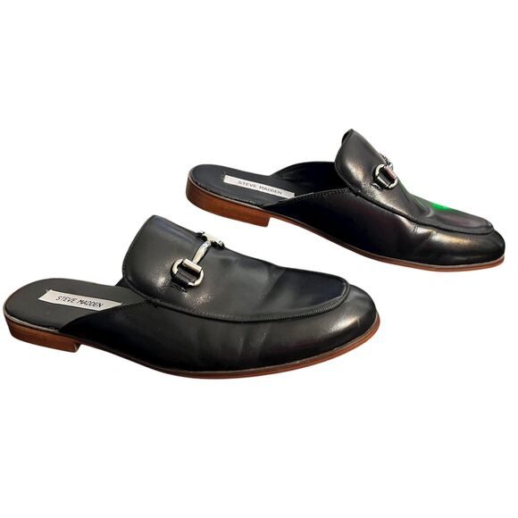 Steve Madden Loafers Shoes Mens Size 9.5 Black SWAVEY Horsebit Mule Slip-On - Picture 11 of 11